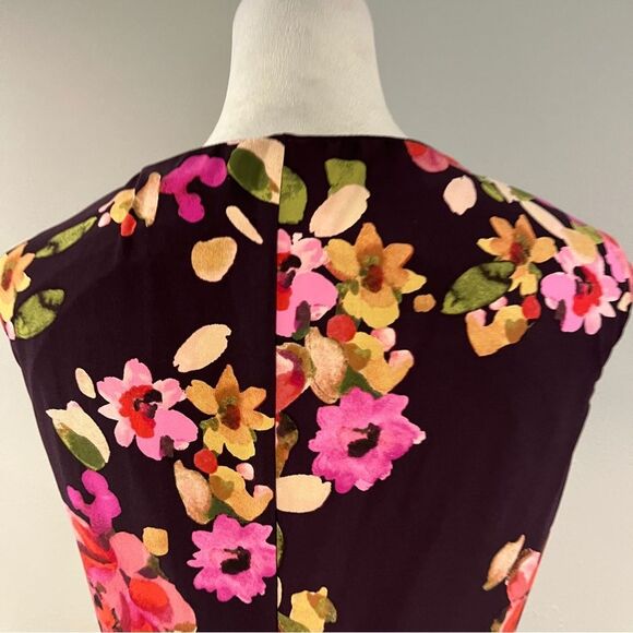 Chaps Sleeveless Floral fake Wrap knee length formal Dress size large - Picture 6 of 11